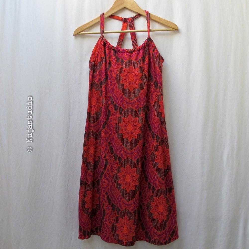 Prana Halter Red Dress Easy Care Travel